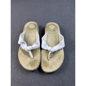 Earth Shoes Gelron 2000G Thong Sandals White Knot Leather Upper EUR 38 US 7‎